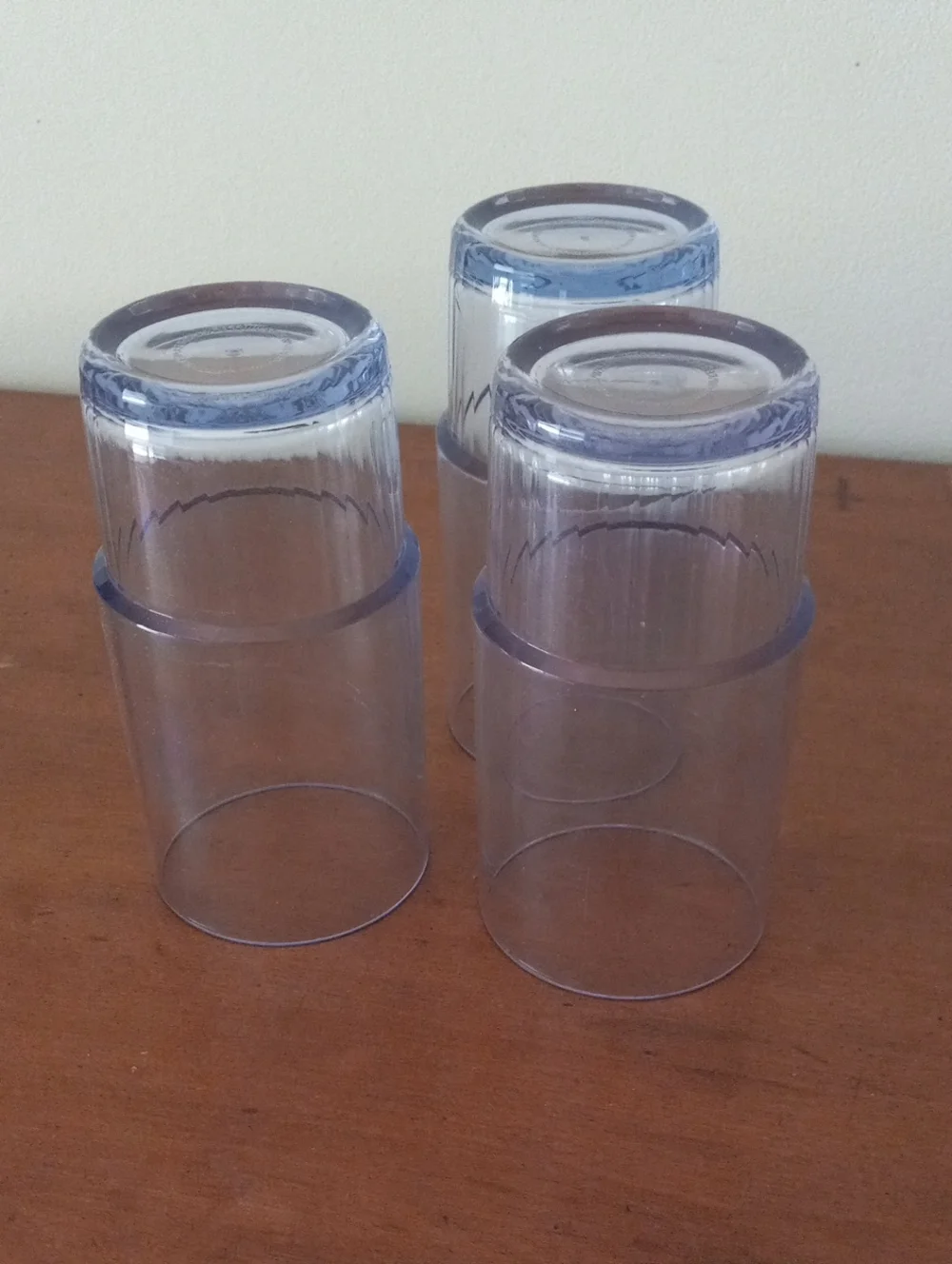 Vintage Tupperware Preludio Acrylic Blue Stacking Tumbler Glasses Set of 3